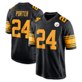 P.Steelers #24 Joey Porter Jr. Player Black Color Rush Home Game Ldoa Stitched Jerseys