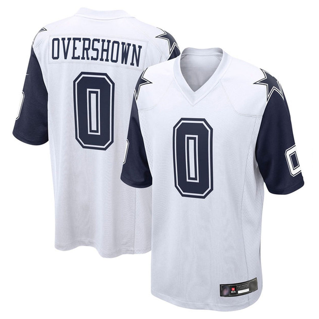 D.Cowboys #0 DeMarvion Overshown Player White-Navy Home Game Ldoa Stitched Jerseys