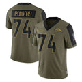 D.Broncos #74 Ben Powers Player Olive Salute To Service Limited Game Ldoa Stitched Jerseys