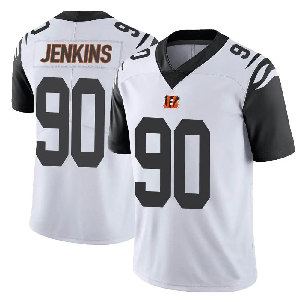 C.Bengals #90 Kris Jenkins Jr Player White Color Rush Vapor Untouchable Limted Home Game Ldoa Stitched Jerseys