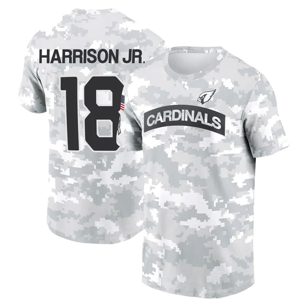 A.Cardinals #18 Marvin Harrison Jr. Player Salute to Service Hoodies & T-Shirts Ldoa Stitched Jerseys