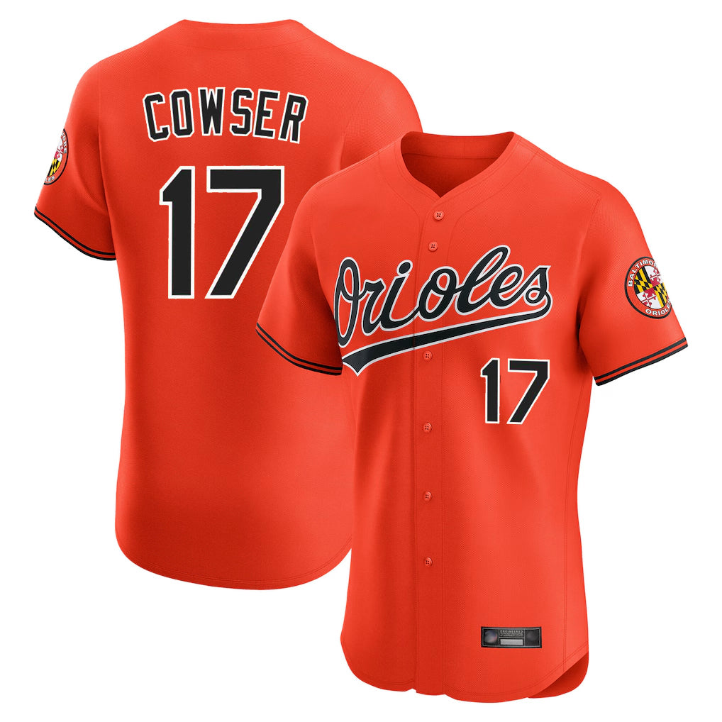 B.Orioles #17 Colton Cowser Player Orange Limited Elite Home Game Ldoa Stitched Jerseys
