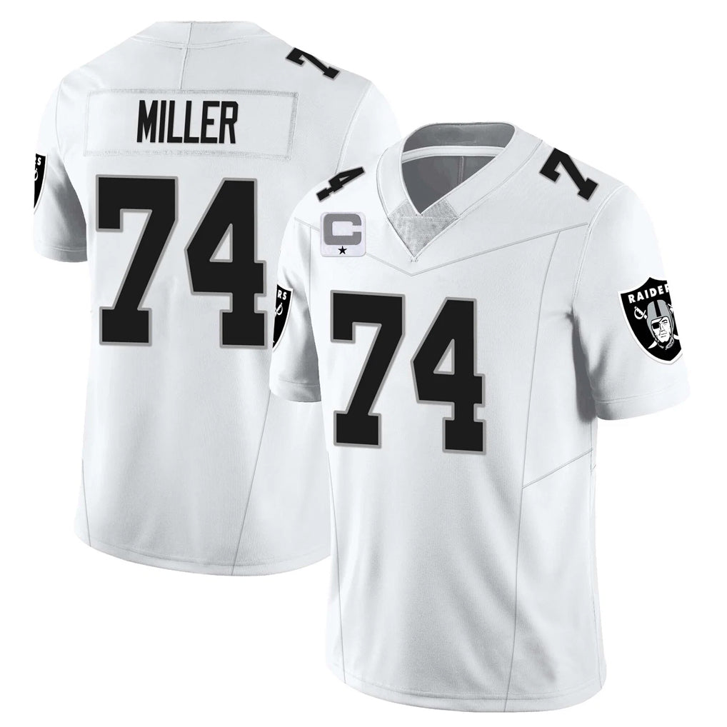 LV.Raiders #74 Kolton Miller Player White Vapor Limited Elite Home Game Ldoa Stitched Jerseys