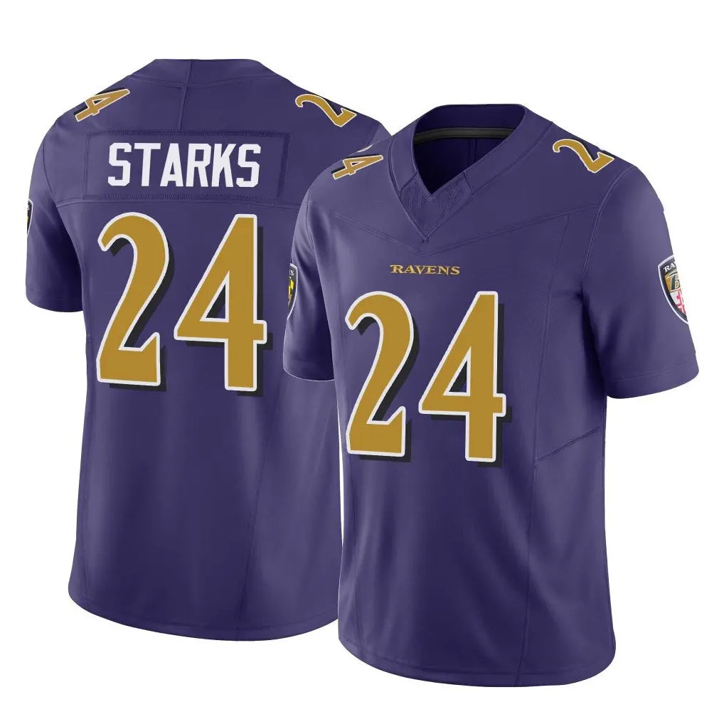 B.Ravens #24 Malaki Starks Player Purple Vapor F.U.S.E. Limited Ldoa Stitched Jerseys