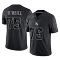 M.Vikings #75 Brian O'Neill Player Black Reflective LImited Home Game Ldoa Stitched Jerseys