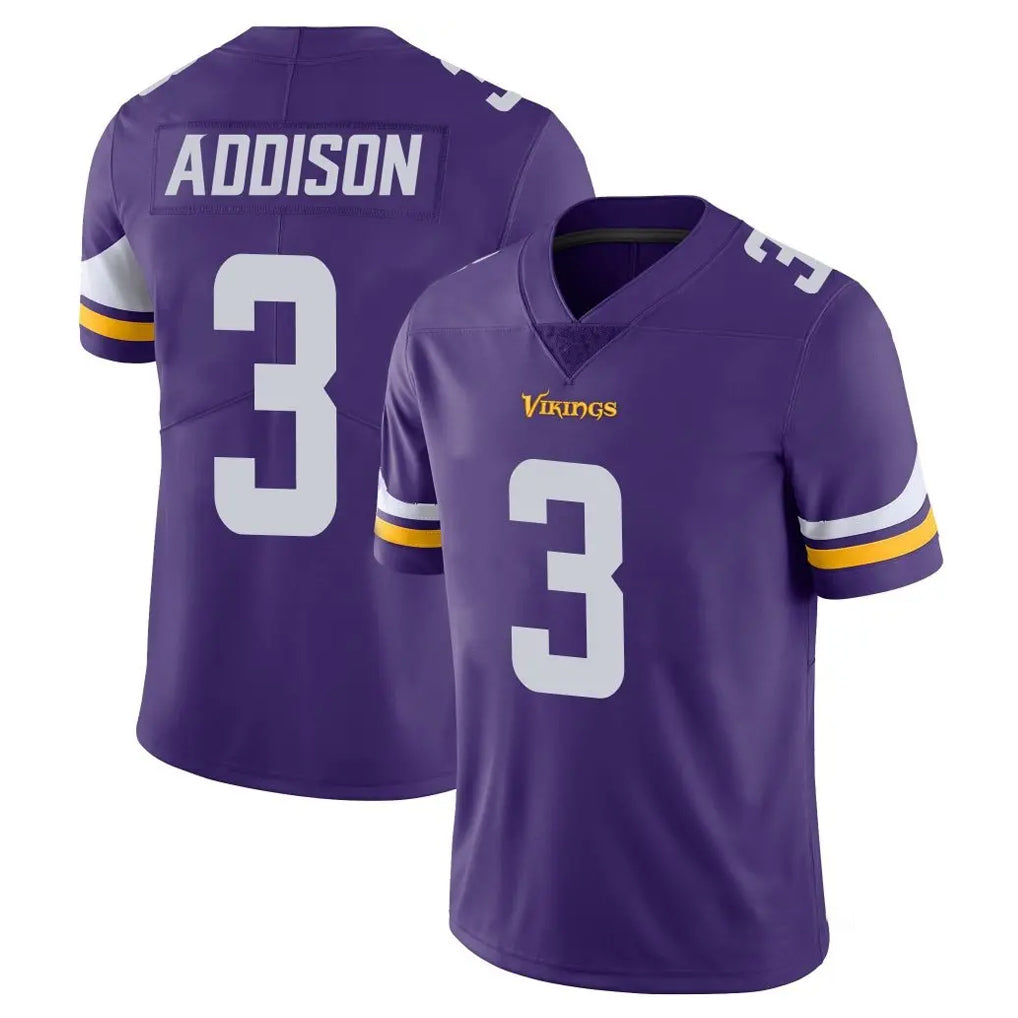 M.Vikings #3 Jordan Addison Player Purple Limited Vapor Untouchable Home Game Ldoa Stitched Jerseys