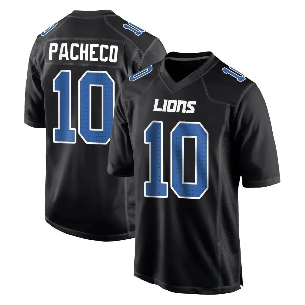 D.Lions #10 Isiah Pacheco Player Black Fashion Home Game Ldoa Stitched Jerseys