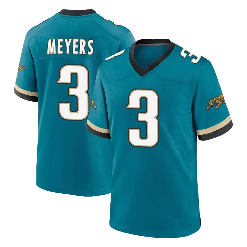 J.Jaguars #3 Jakobi Meyers Player Teal Prowler Throwback Limited Home Game Ldoa Stitched Jerseys