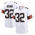 C.Browns #32 Jim Brown Player White Home Game Ldoa Stitched Jerseys