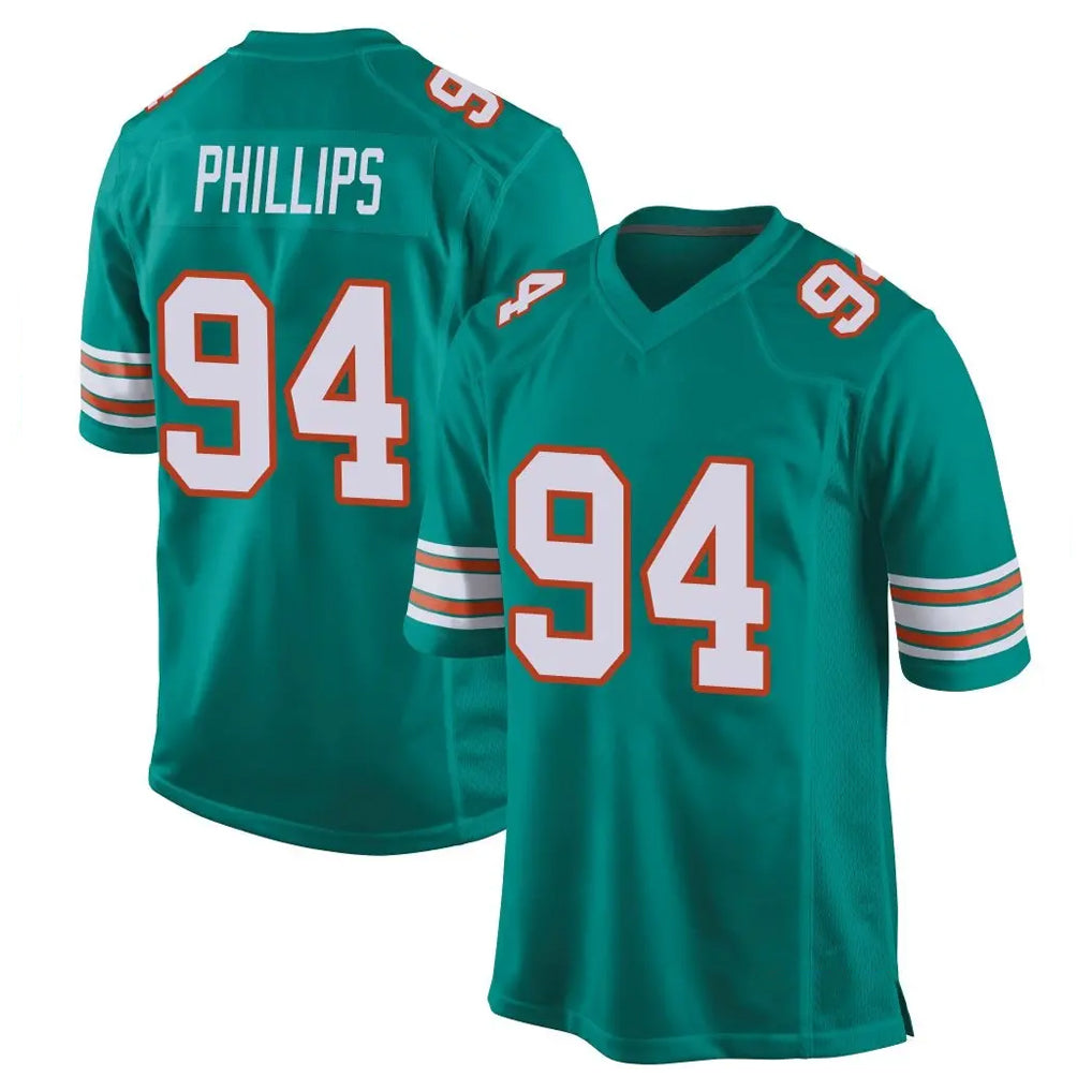 M.Dolphins #94 Jordan Phillips Player Aqua Alternate Home Game Ldoa Stitched Jerseys