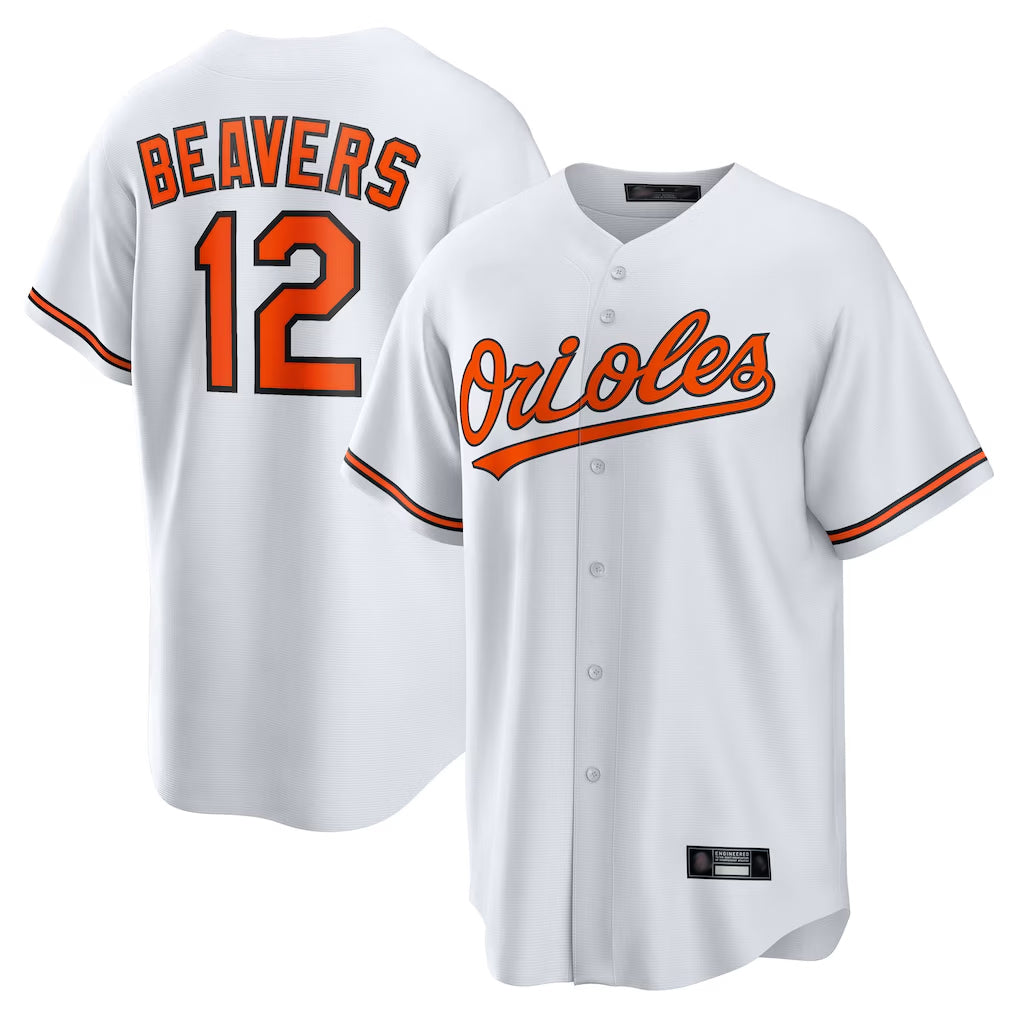 B.Orioles #12 Dylan Beavers Player White Home Game Ldoa Stitched Jerseys