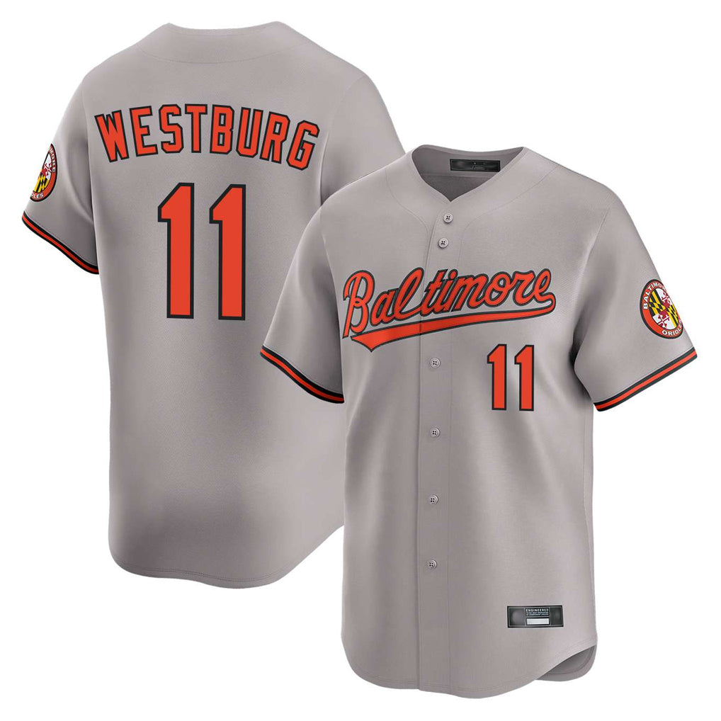 B.Orioles #11 Jordan Westburg Player Gray Limited Home Game Ldoa Stitched Jerseys