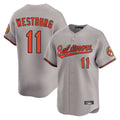 B.Orioles #11 Jordan Westburg Player Gray Limited Home Game Ldoa Stitched Jerseys