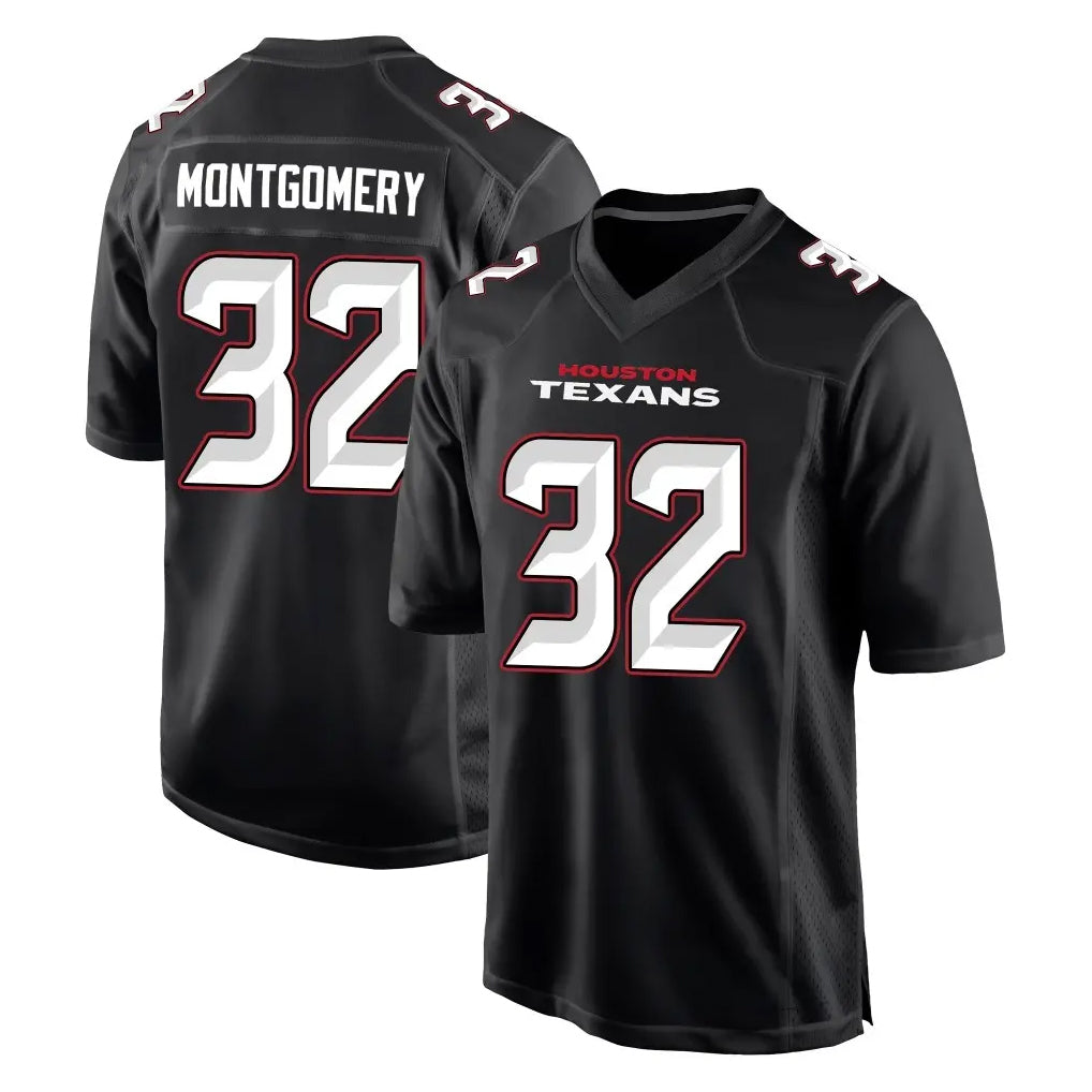H.Texans #32 David Montgomery Player Carbon Black Fashion Home Game Ldoa Stitched Jerseys