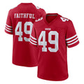 SF.49ers #49 The Faithful Player Red Game Home Ldoa Stitched Jerseys