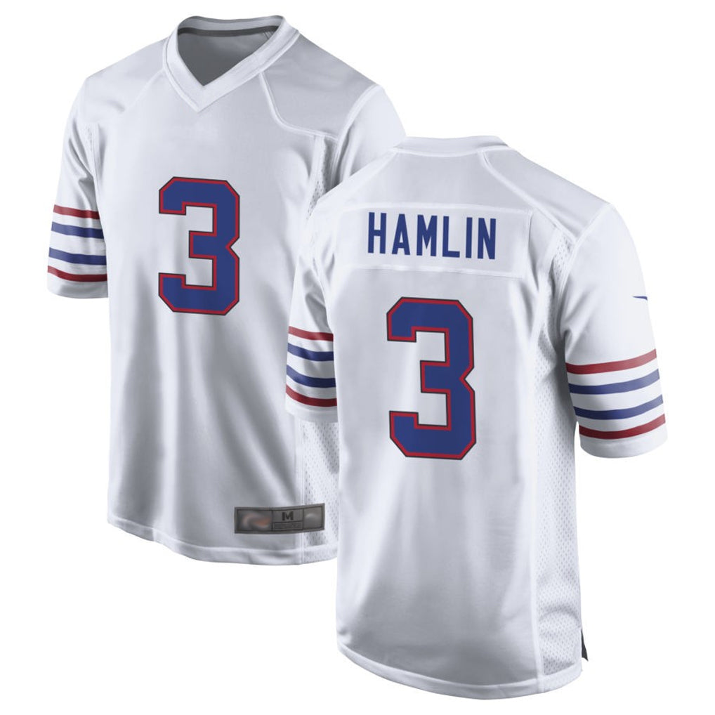 B.Bills #3 Damar Hamlin Player White Alternate Game Ldoa Stitched Jerseys