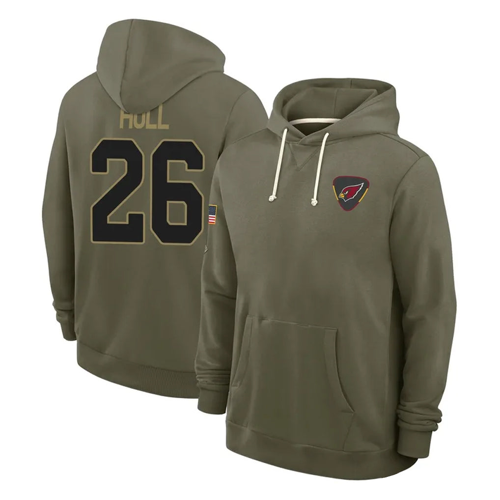 A.Cardinals #26 Evan Hull Player Olive Salute to Service Pullover Hoodies Limited Stitched Jerseys