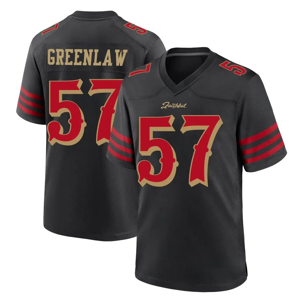 SF.49ers #57 Dre Greenlaw Player Black Rivalries Collection Home Game Ldoa Stitched Jerseys