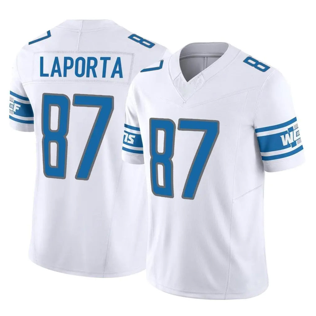 D.Lions #87 Sam LaPorta Player White Vapor F.U.S.E. Limited Home Game Ldoa Stitched Jerseys