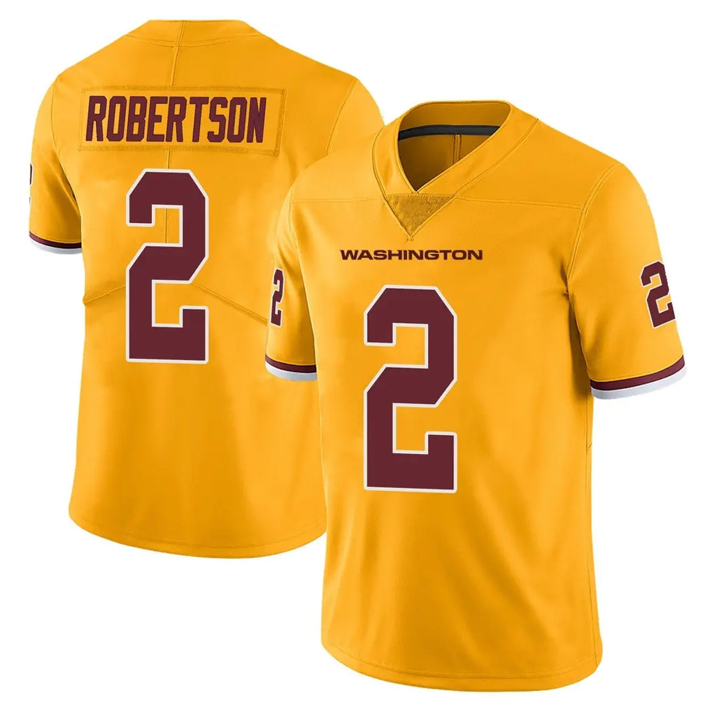 W.Commanders #2 Amik Robertson Player Gold Limited Color Rush Home Game Ldoa Stitched Jerseys