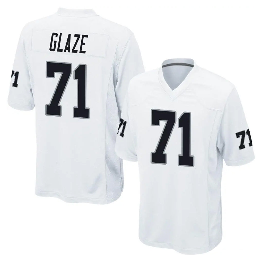 LV.Raiders #71 DJ Glaze Player White Home Game Ldoa Stitched Jerseys