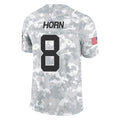 C.Panthers #8 Jaycee Horn Player Arctic Camo Salute to Service Limited Game Ldoa Stitched Jerseys