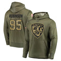 B.Ravens #95 Tavius Robinson Player Olive Salute to Service Pullover Hoodie Ldoa Stitched Jerseys