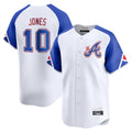 A.Braves #10 Chipper Jones Player White City Connect Limited Home Game Ldoa Stitched Jerseys