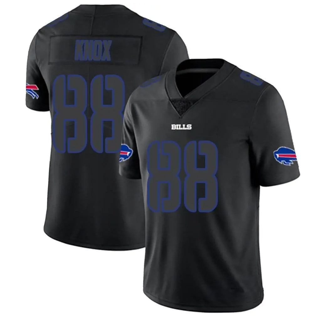 B.Bills #88 Dawson Knox Player Black Impact Limited Ldoa Stitched Jerseys