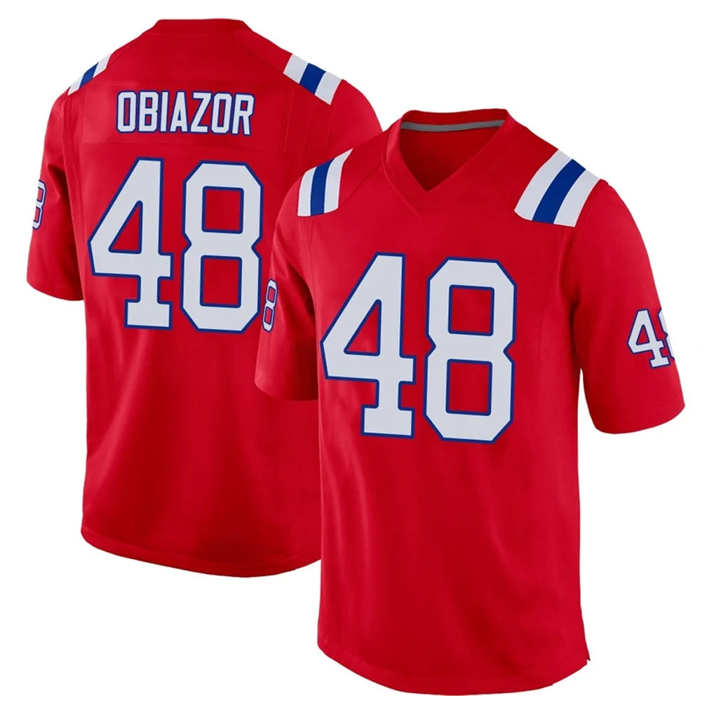 NE.Patriots #48 Namdi Obiazor Player Red Home Game Ldoa Stitched Jerseys