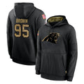 C.Panthers #95 Derrick Brown Player Black Salute to Service Pullover Hoodies Limited Game Ldoa Stitched Jerseys