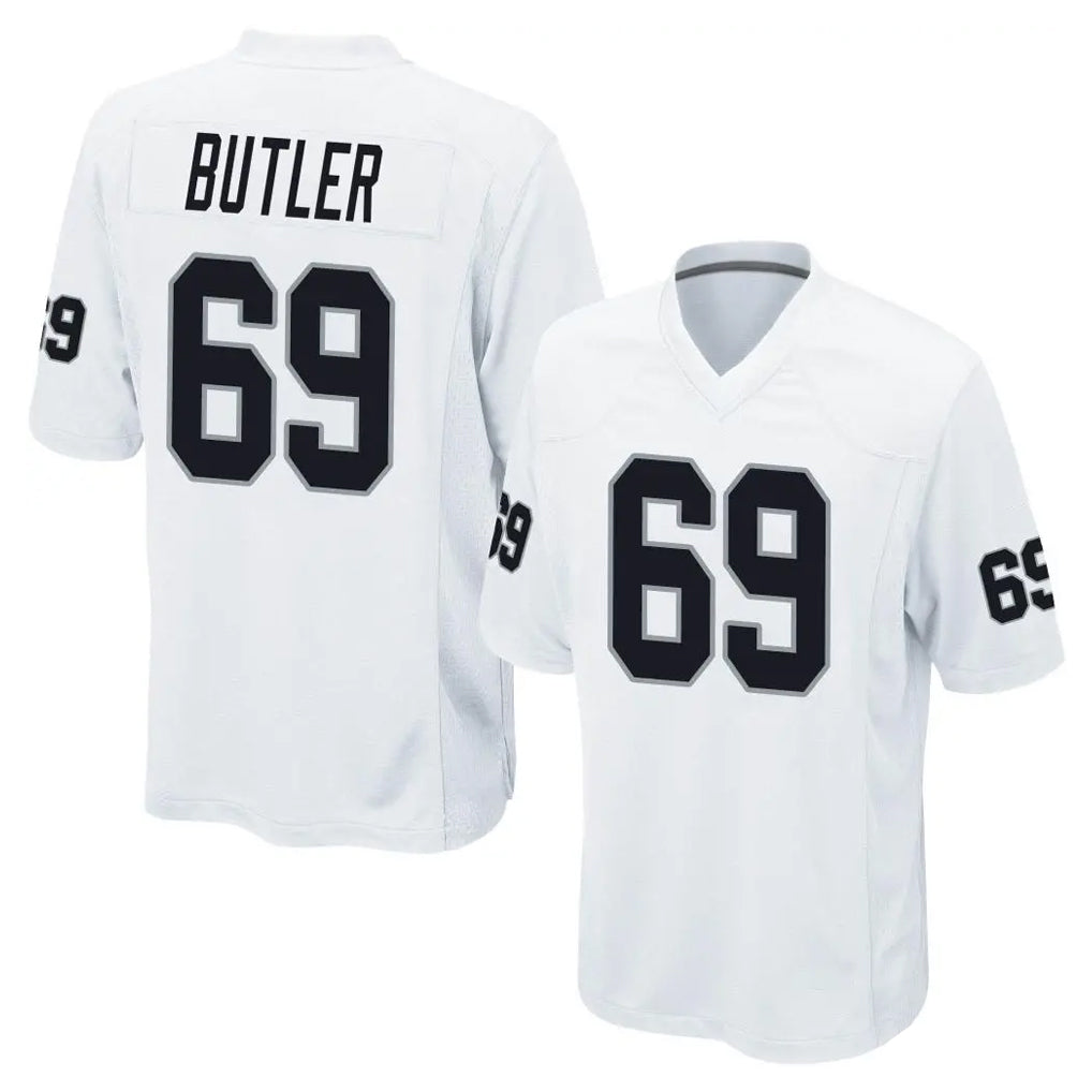 LV.Raiders #69 Adam Butler Player White Home Game Ldoa Stitched Jerseys