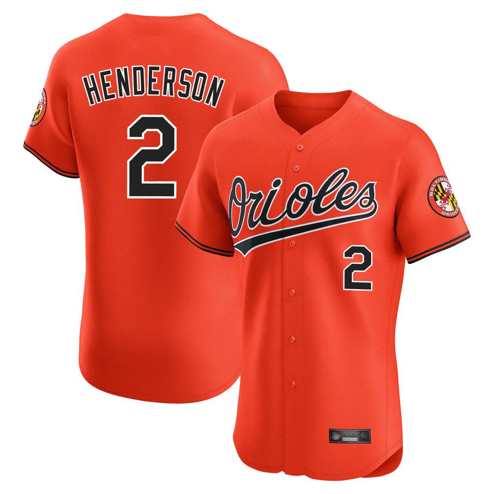 B.Orioles #2 Gunnar Henderson Player Orange Limited Elite Home Game Ldoa Stitched Jerseys