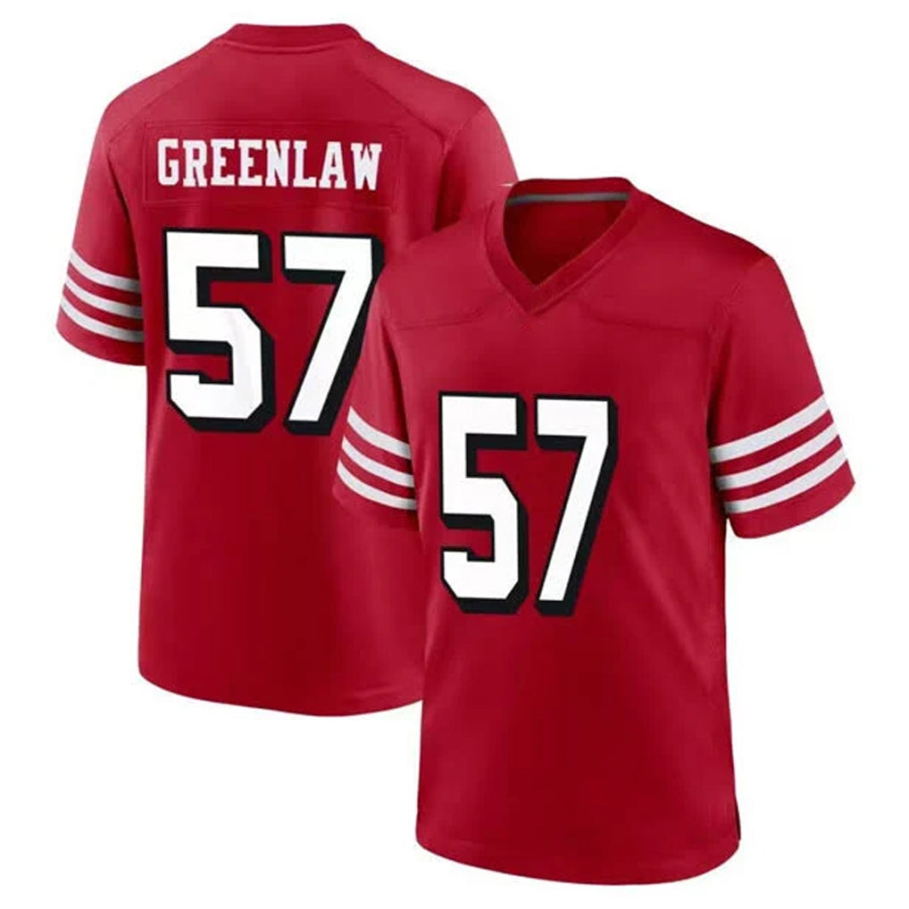 SF.49ers #57 Dre Greenlaw Player Red Limited Alternate Home Game Ldoa Stitched Jerseys