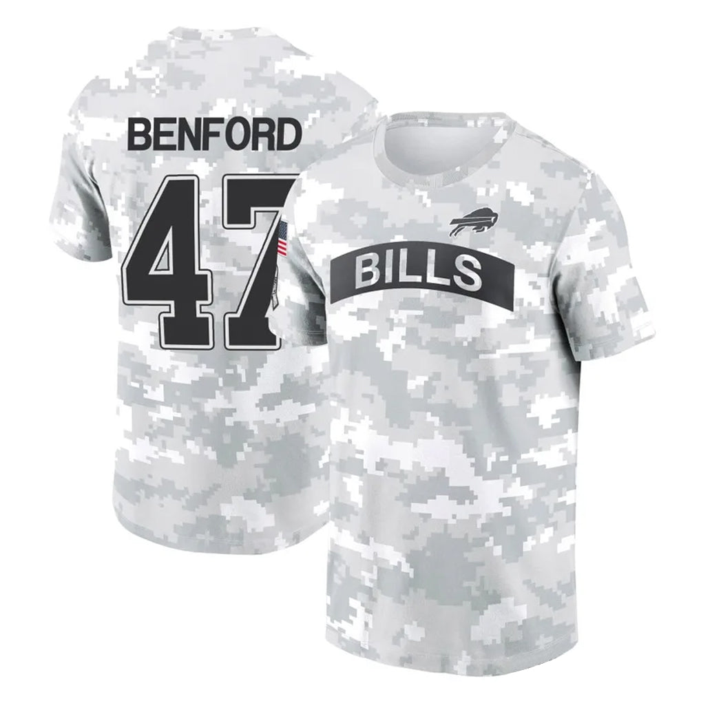 B.Bills #47 Christian Benford Player Arctic Camo Salute to Service T-Shirt Hoodies Ldoa Stitched Jerseys