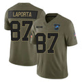 D.Lions #87 Sam LaPorta Player Olive 2025 Salute To Service Limited Home Game Ldoa Stitched Jerseys