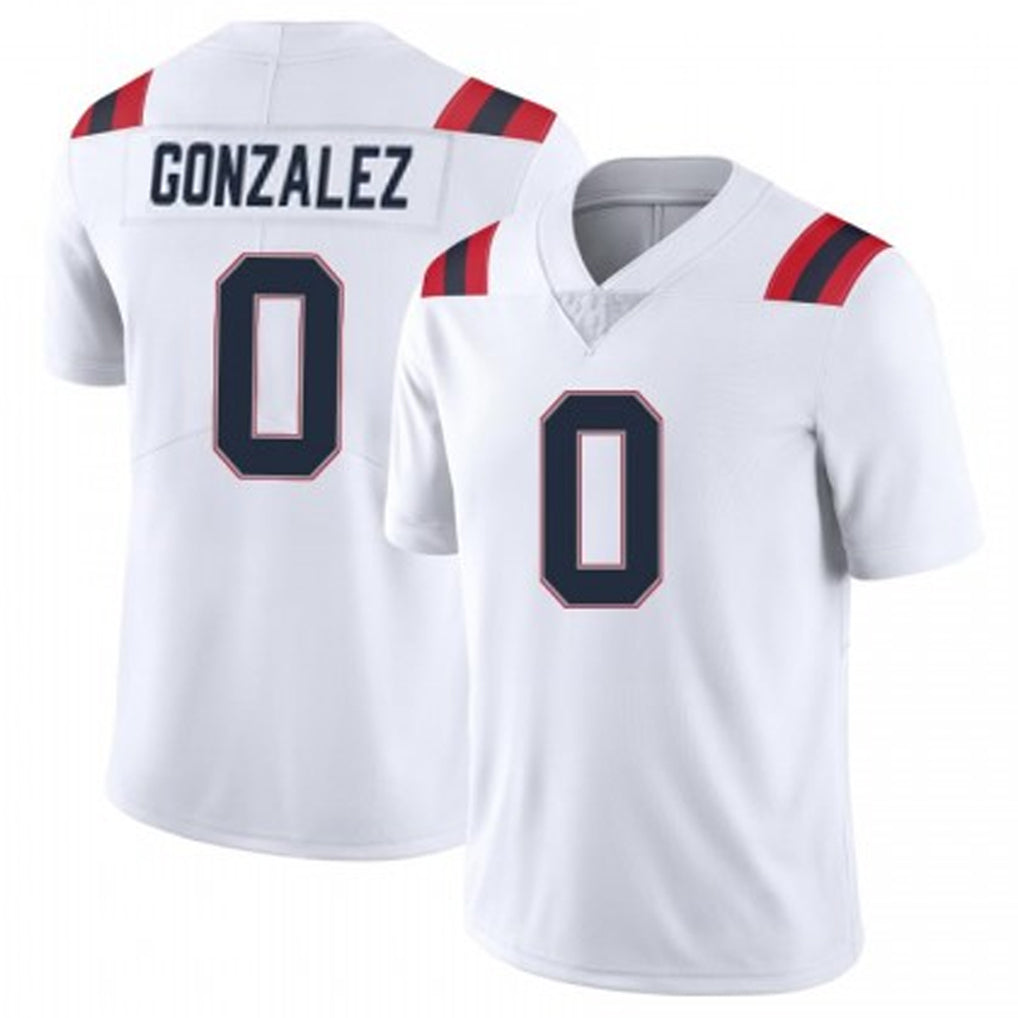 NE.Patriots #0 Christian Gonzalez Player White Vapor Untouchable Home Game Ldoa Stitched Jerseys