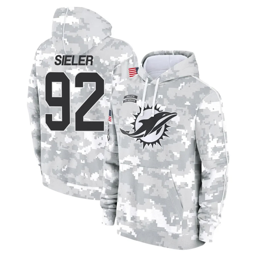 M.Dolphins #92 Zach Sieler Player Arctic Camo Salute to Service Hoodies Limited Game Ldoa Stitched Jerseys