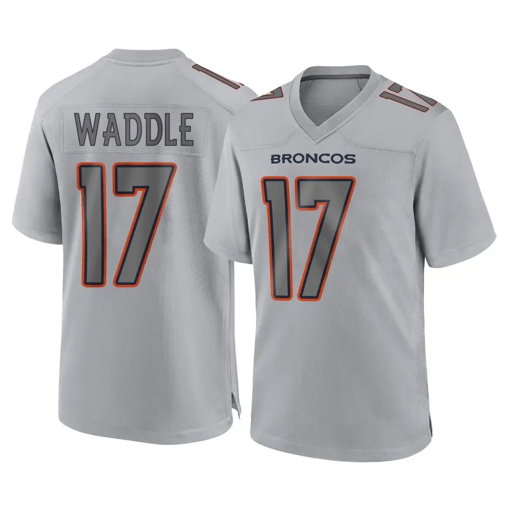 D.Broncos #17 Jaylen Waddle Player Gray Atmosphere Fashion Limited Game Ldoa Stitched Jerseys