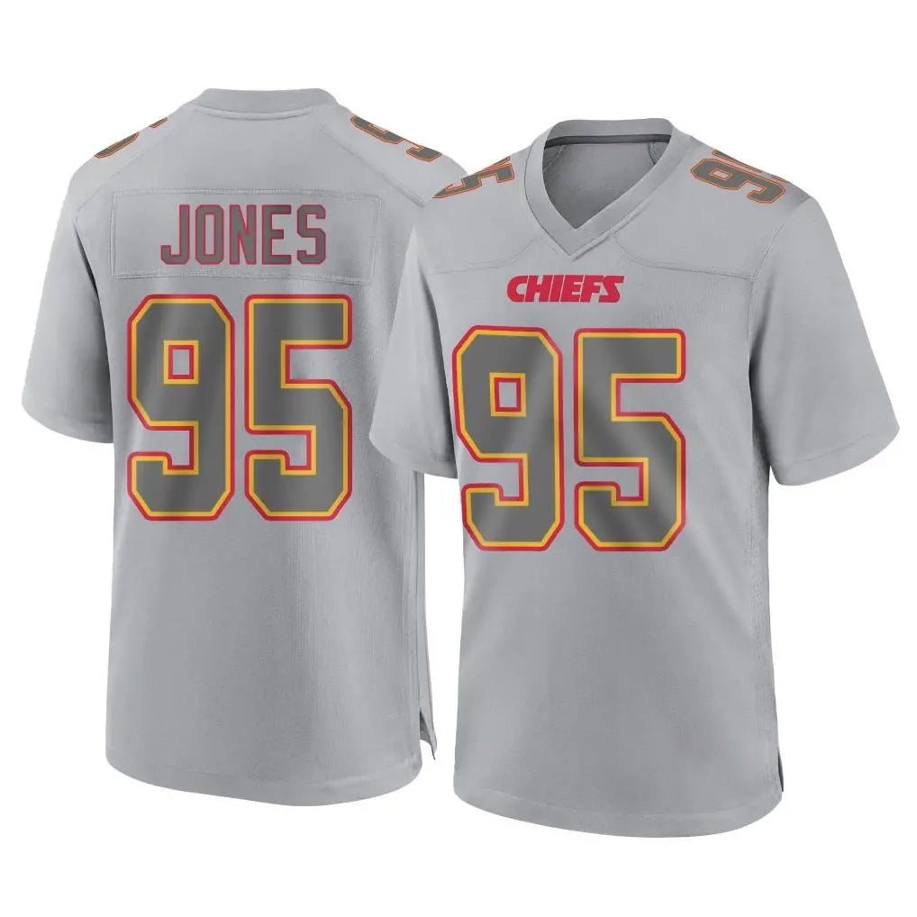 KC.Chiefs #95 Chris Jones Player Gray Atmosphere Fashion Game Ldoa Stitched Jerseys