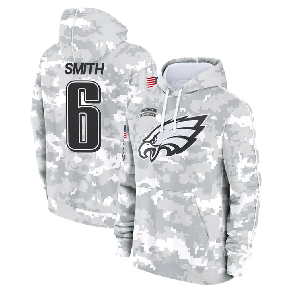 P.Eagles #6 DeVonta Smith Player Arctic Camo Salute to Service Pullover Hoodies Limited Game Ldoa Stitched Jerseys