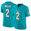 M.Dolphins #2 Malik Willis Player Aqua Limited Vapor F.U.S.E. Home Game Ldoa Stitched Jerseys