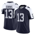 D.Cowboys #13 Caleb Downs Player Navy-White Limited Alternate Vapor F.U.S.E. Home Game Ldoa Stitched Jerseys