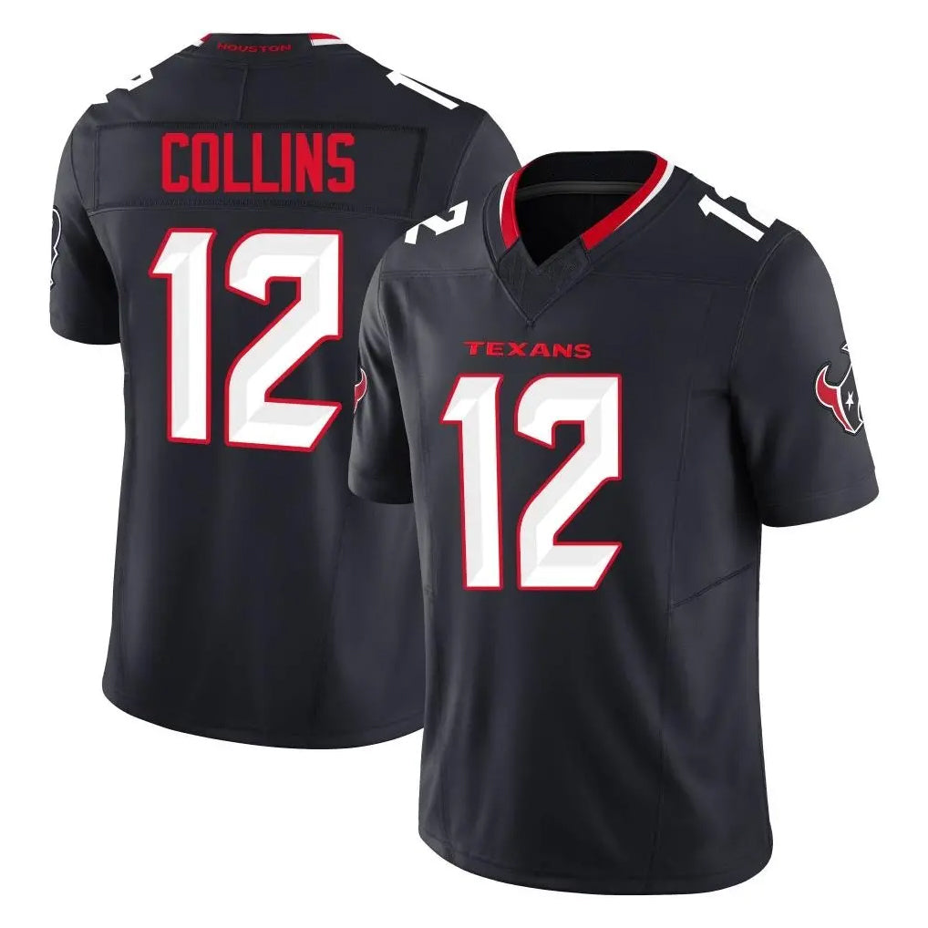 H.Texans #12 Nico Collins Player Navy Limited Alternate Vapor F.U.S.E. Home Game Ldoa Stitched Jerseys