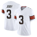 C.Browns #3 Jerry Jeudy Player White Vapor F.U.S.E. Limited Home Game Ldoa Stitched Jerseys