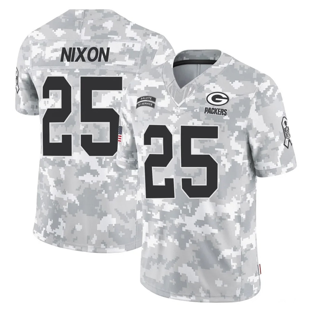 GB.Packers #25 Keisean Nixon Player Arctic Camo Salute To Service Limited Ldoa Stitched Jerseys