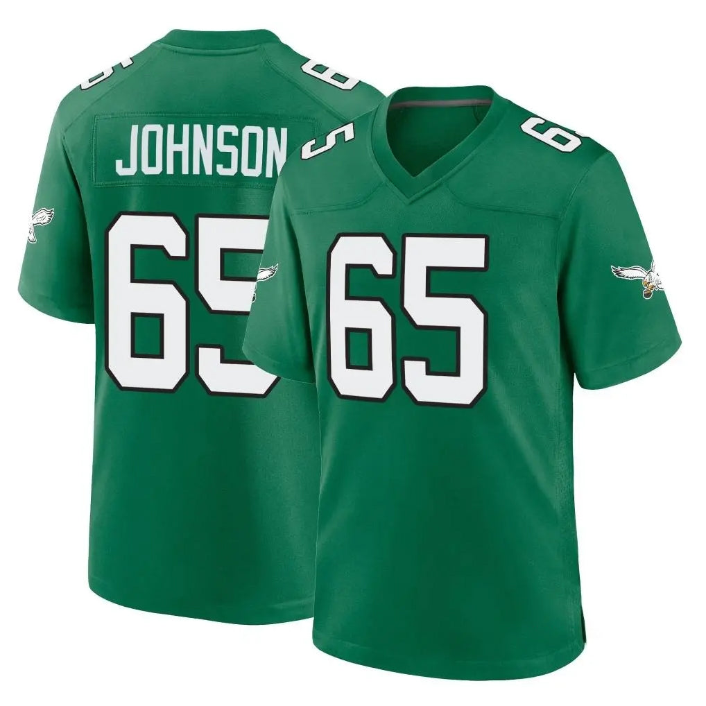 P.Eagles #65 Lane Johnson Player Green Kelly Alternate Home Game Ldoa Stitched Jerseys