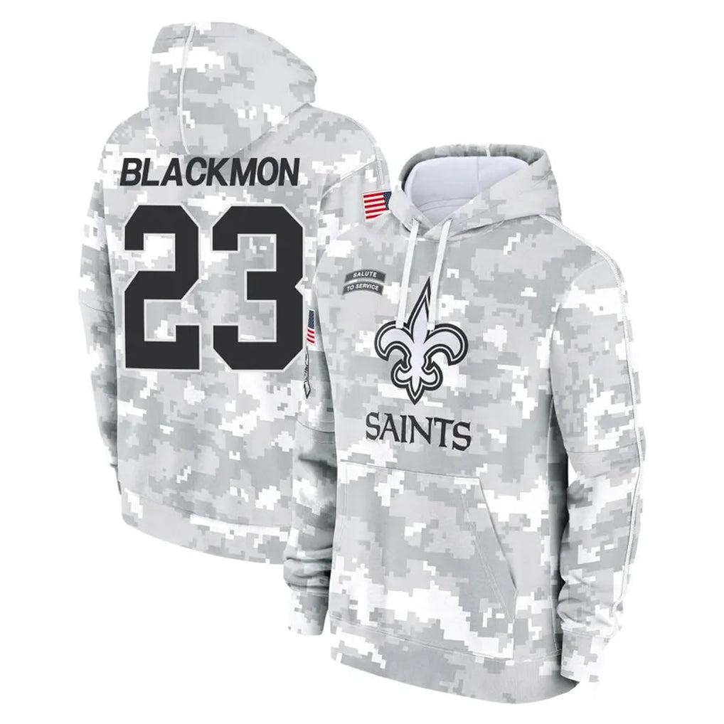 NO.Saints #23 Julian Blackmon Player Arctic Camo Salute to Service Pullover Hoodies Limited Game Ldoa Stitched Jerseys