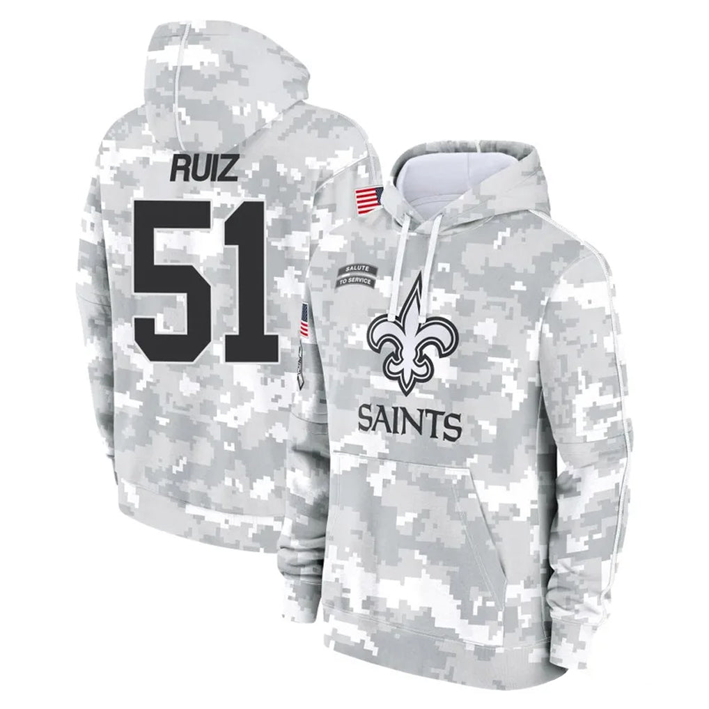 NO.Saints #51 Cesar Ruiz Player Arctic Camo Salute to Service Pullover Hoodies Limited Game Ldoa Stitched Jerseys