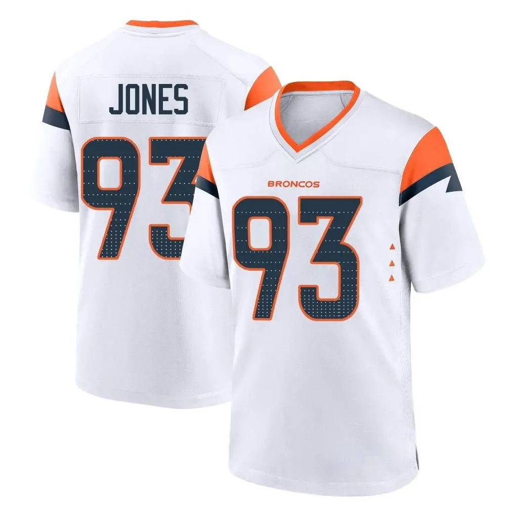 D.Broncos #93 D.J. Jones Player White Home Game Ldoa Stitched Jerseys